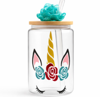 Glass Cup – Unicorn Bloom Design