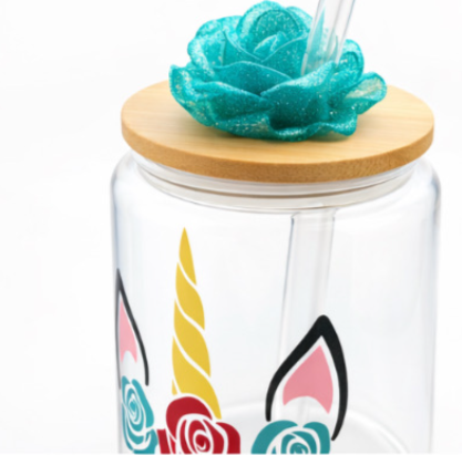 Glass Cup – Unicorn Bloom Design