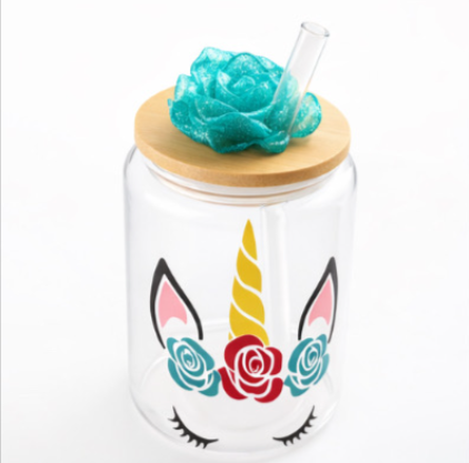Glass Cup – Unicorn Bloom Design