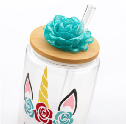 Glass Cup – Unicorn Bloom Design