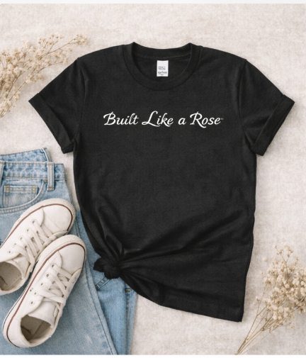 Built Like a Rose – Black Unisex Statement Short Sleeve T-Shirt