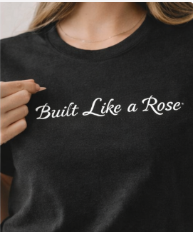 Built Like a Rose – Black Unisex Statement Short Sleeve T-Shirt