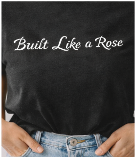 Built Like a Rose – Black Unisex Statement Short Sleeve T-Shirt
